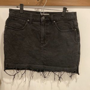 Madewell washed black denim miniskirt